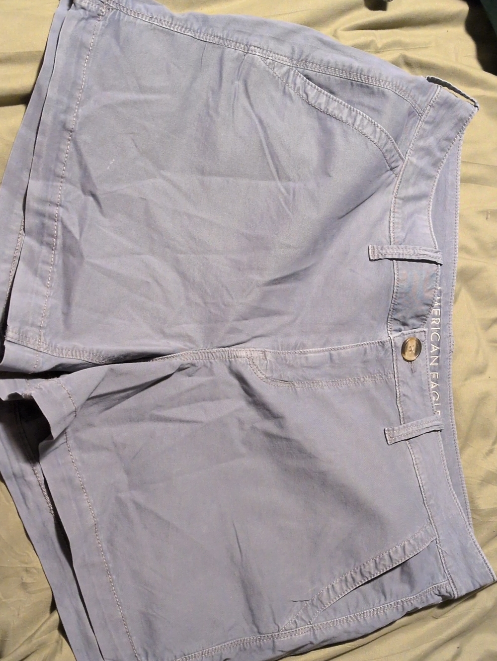 American Eagle Outfitters Dusty Lavender High-Rise Super Stretch Shorts